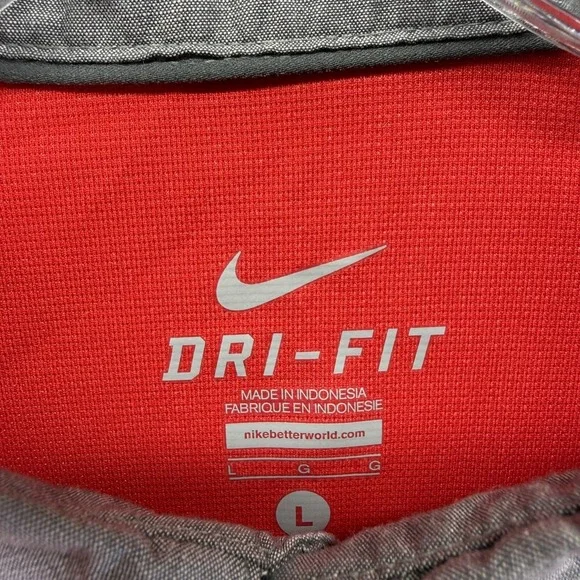 Ohio State Buckeyes Polo Shirt Mens Large Red NCAA Football Nike Dri-FIT - Picture 4 of 9